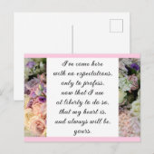 ロマンチックな赤面ピンクフローラジェーンオーステンラブ引用文 ポストカード (正面/裏面)