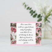 ロマンチックな赤面ピンクフローラジェーンオーステンラブ引用文 ポストカード (スタンド正面)