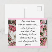 ロマンチックな赤面ピンクフローラジェーンオーステンラブ引用文 ポストカード (正面/裏面)