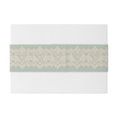 ロマンチックな赤面ピンクレースサージグリーンベリーバンド 招待状ベリーバンド (裏面例)