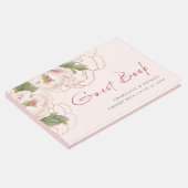 ロマンチックな赤面ピンク牡丹結婚フローラズゲストブック ゲストブック (コーナー)