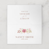 ロマンチックな赤面ピンク結婚ボタニカルのテーブル プレイスカード (外部開封)