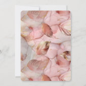 ロマンチックな赤面ピンク離れ金ゴールド誕生日 招待状 (裏面)