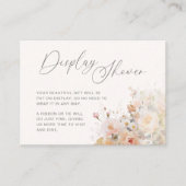 ロマンチックな赤面ピーチフローラディスプレイシャワー エンクロージャーカード (正面)