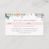 ロマンチックな赤面フローラヘアメイクアップアポイントメントカード 予約カード (裏面)