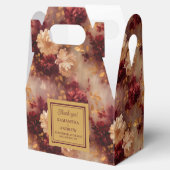 ロマンチックな赤面ブルゴーニュ結婚金ゴールドのサンキューボックス フェイバーボックス (オープン)