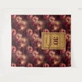 ロマンチックな赤面ブルゴーニュ金ゴールド30thバースデーバナー タペストリー (正面(横))