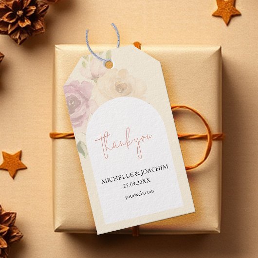 ロマンチックな赤面ボホフローラウォーター色 ギフトタグ