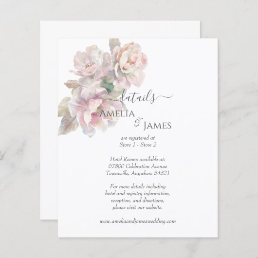 ロマンチックな赤面牡丹結婚フローラのエンクロージャカード