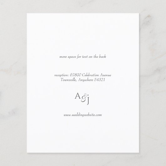 ロマンチックな赤面牡丹結婚フローラのエンクロージャカード (裏面)