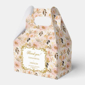 ロマンチックな赤面金ゴールドボホ結婚式の引き出物サンキュー フェイバーボックス (正面サイド)