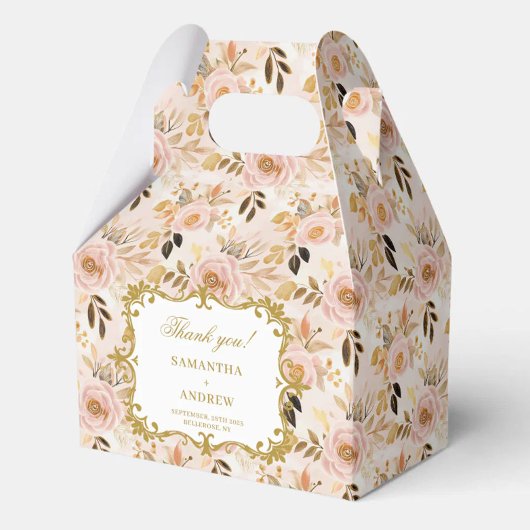 ロマンチックな赤面金ゴールドボホ結婚式の引き出物サンキュー フェイバーボックス