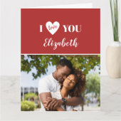 ロマンチックな赤5枚の写真I Love You Valentine's Day カード (正面)