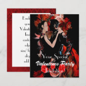 ロマンチックな踊りカップル 招待状 (正面/裏面)