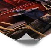 ロマンチックな通りとレストランでパリ，フランス ポスター (角)