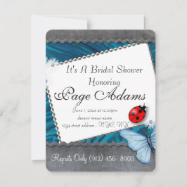 ロマンチックな運のてんとう虫のブライダルシャワーの運命 招待状