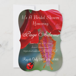 ロマンチックな運のてんとう虫のブライダルシャワーの運命 招待状