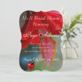 ロマンチックな運のてんとう虫のブライダルシャワーの運命 招待状 (スタンド正面)