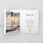 ロマンチックな野の花結婚蝶 サンキューカード (内部)