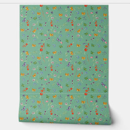 ロマンチックな野パターン（の模様が）ある花 壁紙