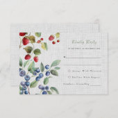 ロマンチックな野生の夏の果実ウェディングRSVPカード エンクロージャーカード (正面/裏面)