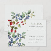 ロマンチックな野生の夏の果実ウェディングRSVPカード エンクロージャーカード (正面/裏面)
