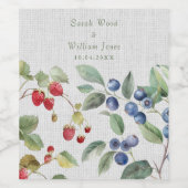 ロマンチックな野生の夏結婚の果実 ワインラベル (シングルラベル)