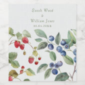 ロマンチックな野生の夏結婚の果実 ワインラベル (シングルラベル)