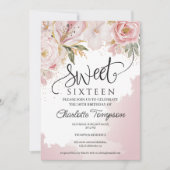ロマンチックな野生の花春甘い16 招待状 (正面)