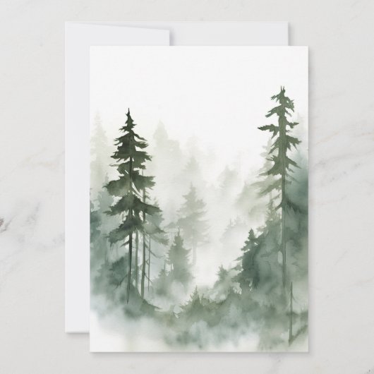 ロマンチックな野結婚緑の森 招待状 (裏面)