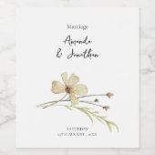 ロマンチックな野結婚花のワインラベル ワインラベル (シングルラベル)