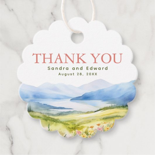 ロマンチックな野結婚花山の感謝 フェイバータグ (正面)