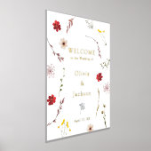 ロマンチックな野結婚花箔の歓迎サイン 箔ポスター (レイダウン)