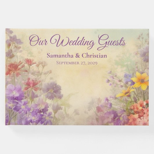 ロマンチックな野結婚花 ゲストブック (正面)