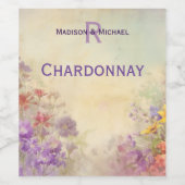 ロマンチックな野結婚花 ワインラベル (シングルラベル)