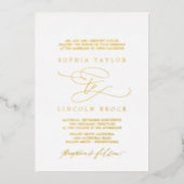 ロマンチックな金の箔がフォーマル輝結婚く 箔招待状 (正面)