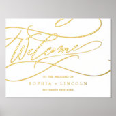 ロマンチックな金エレガント箔ファンシーの歓迎 箔ポスター (正面)