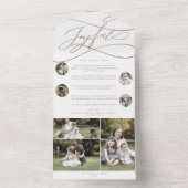 ロマンチックな金ゴールドうれしそうな数々のクリスマスフォトホリデー オールインワン招待状 (内側)