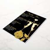 ロマンチックな金ゴールドで包まれたカクテルパーティーバーメニュー 箔シーズンカード (回転した状態)