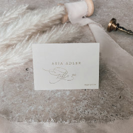 ロマンチックな金ゴールドとアイボリーメニューオプション座席表 テーブルナンバー