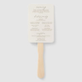 ロマンチックな金ゴールドとアイボリー披露宴結婚式 プログラム ハンドファン (裏面)
