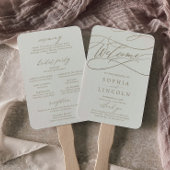 ロマンチックな金ゴールドとアイボリー披露宴結婚式 プログラム ハンドファン