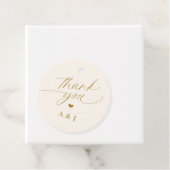 ロマンチックな金ゴールドとアイボリー結婚クリームありがとう フェイバータグ (インサイチュ)