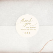 ロマンチックな金ゴールドとアイボリー結婚クリームありがとう ラウンドシール