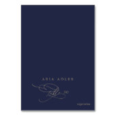 ロマンチックな金ゴールドとネイビーのメニューオプション座席表 テーブルナンバー (正面)