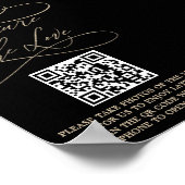 ロマンチックな金ゴールドとブラックのQRコードが愛Pをキャプチャ ポスター (角)