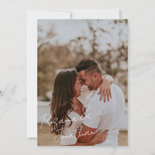 ロマンチックな金ゴールドと赤面押されたワイルドフラワー結婚ズ 招待状 (裏面)