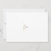 ロマンチックな金ゴールドと赤面押し花写真 セーブザデート (裏面)