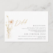 ロマンチックな金ゴールドと赤面押し花結婚の数 エンクロージャーカード (正面)