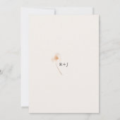 ロマンチックな金ゴールドと赤面押し花結婚の数 招待状 (裏面)